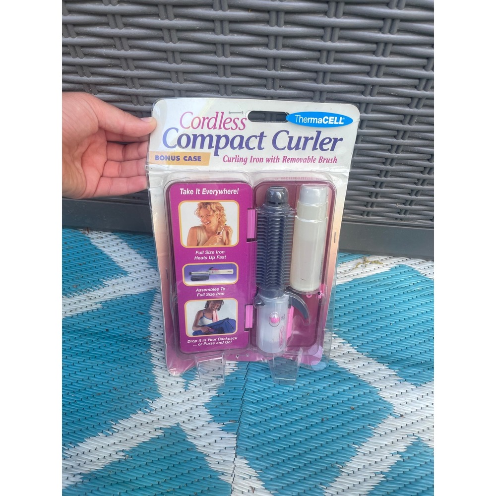 ThermaCELL Cordless Compact Curler Portable Curling Iron Removable Brush Butane